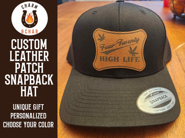 420 High Life Marijuana Leather Patch Trucker Hats